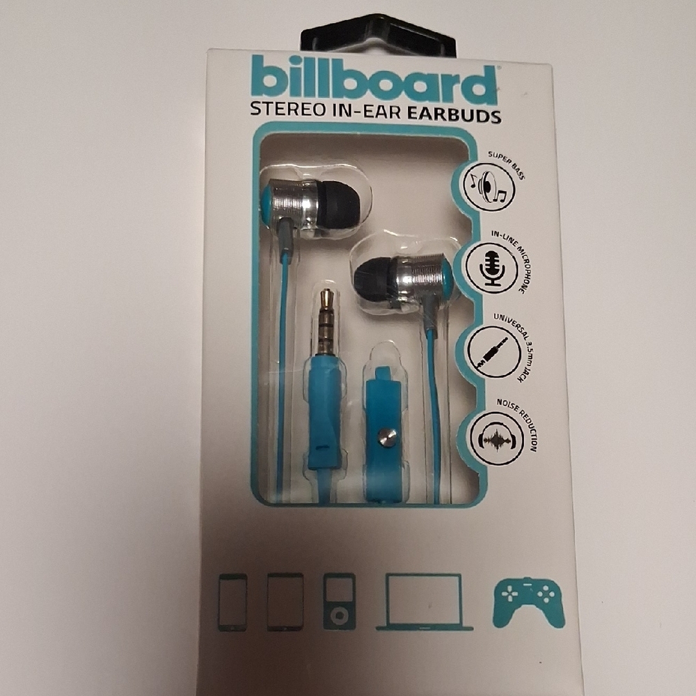 Billboard Blue Stereo In-Ear Earbuds - Picture 3 of 3